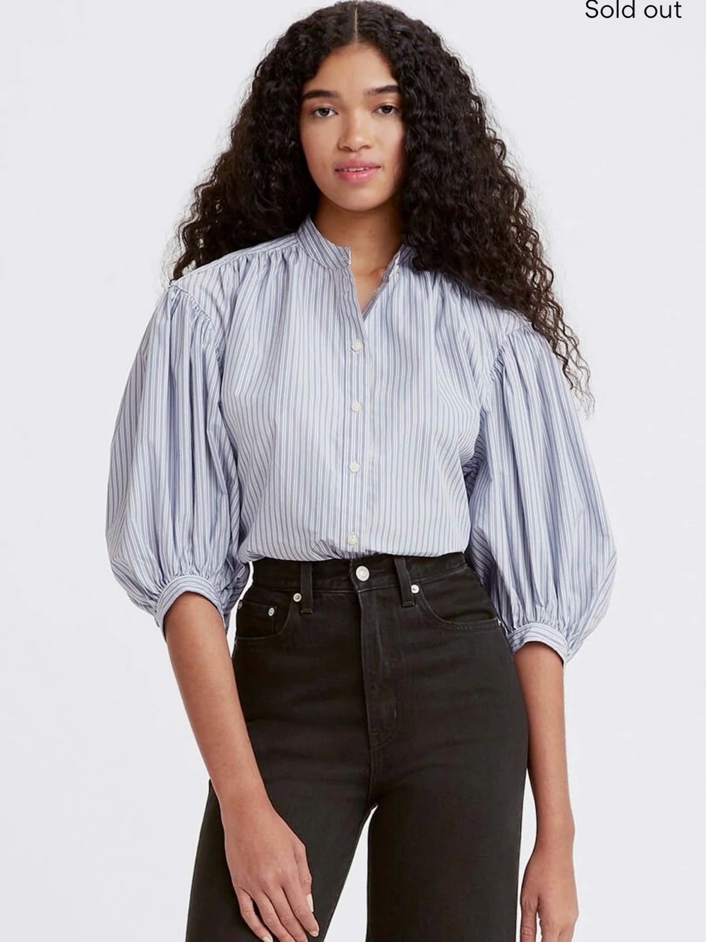 Levi's Blue and White Striped Button-Up Shirt